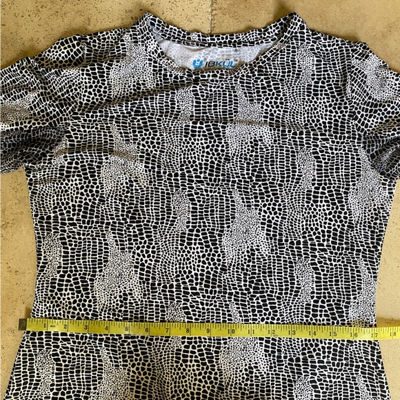 IBKUL black & white python snake print active dress sun protection cooling M - Picture 5 of 9